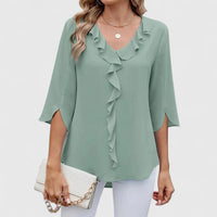 Linda | Comfortable And Elegant Ruffle Chiffon Blouse