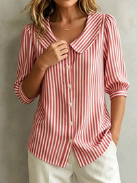 Hailey | Soft & Elegant Cotton Striped Blouse for Women