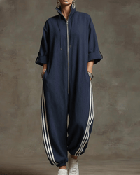 Sariah | Sporty And Chic Full-Length Zippered Jumpsuit