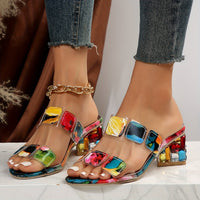 Aliya | Stylish Multi-Strap Sandals with Clear Block Heel