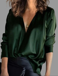Nataly | Comfortable And Soft Satin Draped Blouse