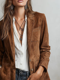 Bailey | Sophisticated Tailored Faux Suede Blazer