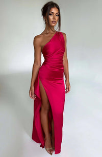 Mavilia | One shoulder evening dress with high slit