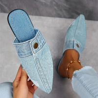 Camila | Chic Pointed Toe Denim Mule Flats