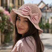Zoey | Elegant Handcrafted Sun Hat with Vintage Bow