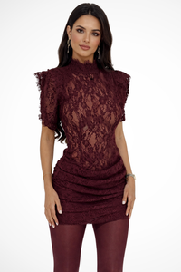 Zoey | Elegant And Sophisticated Mock-Neck Mini Dress