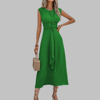 Mariana | Belted Sleeveless Midi Dress