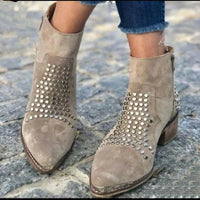 Mariam | Studded Pointed Toe Ankle Boots