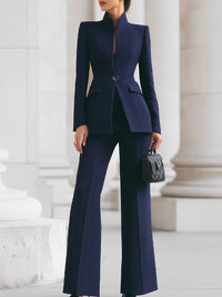 Ailany | Tailored Blazer & Wide-Leg Trouser Suit Set