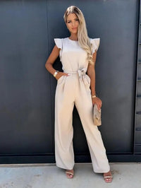 Estella | Elegant And Flowing Flutter Sleeve Jumpsuit
