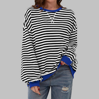 Diana | Retro Striped Contrast Sweatshirt