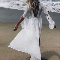 Kaitlyn | Comfortable open-back maxi beach tunic kimono cover-up