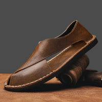 Ethan | Sophisticated And Comfortable Men's Leather Slide Sandals