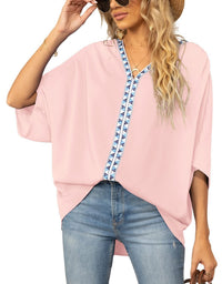 Avani | Comfortable And Warm geometric trim oversized tunic top