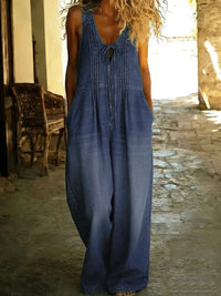 Kaylani | Wide-Leg Denim Utility Jumpsuit