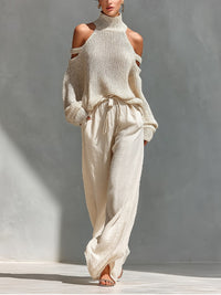 Isla | Sophisticated And Cozy Cold-Shoulder Knit Set