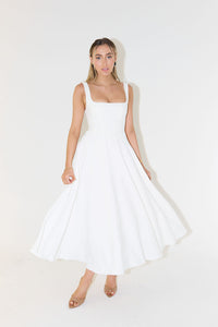 Elowyn | Women's Elegant Square Neck Midi Dress