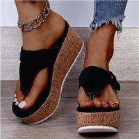 Aurelia | Cork Wedge Thong Platform Comfort Sandals