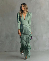 Juliana | Elegant And Glamorous Fringe Maxi Dress