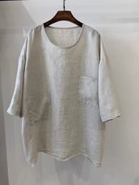 Monica | Relaxed Linen Patch Pocket Tunic Tops