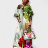 Mira | Elegant Off-Shoulder Floral Maxi Dress