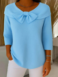 Jazlyn | Women's Elegant Bow Detail Fitted Sweater