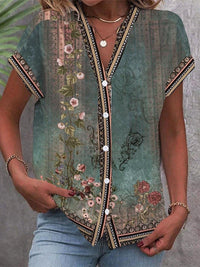 Ainara | Comfortable And Chic Boho Floral Blouse