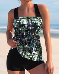 Zoey | Elegant Two-Piece Print Tankini Swimsuit