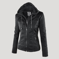 Valentina | Comfortable Women’s Faux Leather Jacket with Hood