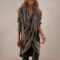 Dalia | Elegant And Relaxed V-Neck Abstract Print Tunic Dress