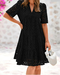 Nora | Elegant Lace Ruffle Summer Dress