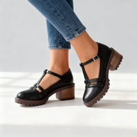 Emily | Women's T-Strap Block Heel Loafer