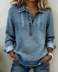 Stevie | Comfortable Half-Button Cable Knit Sweater