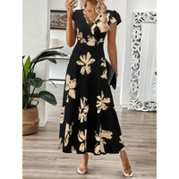Mila | Elegant Botanical Print Wrap Maxi Dress