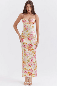 Amelia | Romantic Floral Wedding Guest Dress with Spaghetti Straps