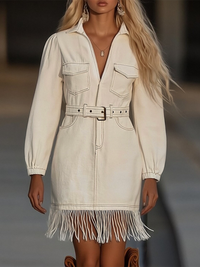 Eloise | Tailored And Sophisticated Fringe Mini Dress