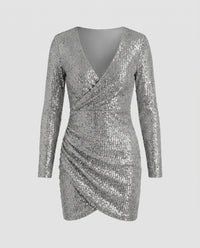 Ashlyn | Homecoming Dress with Wrap Detail and Ruffles