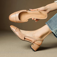 Alaina | Elegant Genuine Leather Slingback Pumps