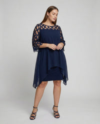 Nancy | Elegant & Soft Tailored Curve Midi Dress