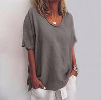Laura | Loose fit V-Neck Summer Blouse