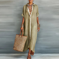 Luna | Elegant Button-Down Maxi Shirt Dress