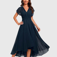 Karolin | Flattering Women’s V-Neck Wrap Midi Dress