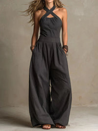 Avery | Elegant And Flowing Wide-Leg Wrap Jumpsuit