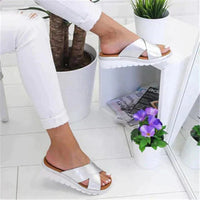 Jaylani | Chic And Comfortable Cross Strap Slide Sandals