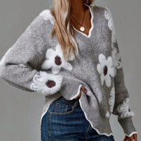 Noah | Floral V-Neck Winter Sweater