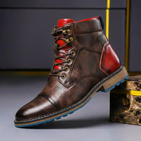 Eithan | Bold Distinction And Premium Two-Tone Leather Boots