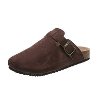 Isla | Genuine Leather Buckle Accent Mules with Ergonomic Footbed