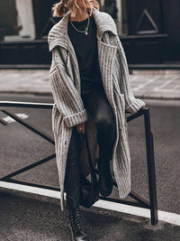 Liora | Oversized Chunky Rib-Knit Longline Cardigan
