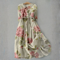 Brenda | Elegant Vintage Floral Print Women's Dress
