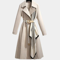 Freya | Women's Elegant Belted Classic Midi Trench Coat